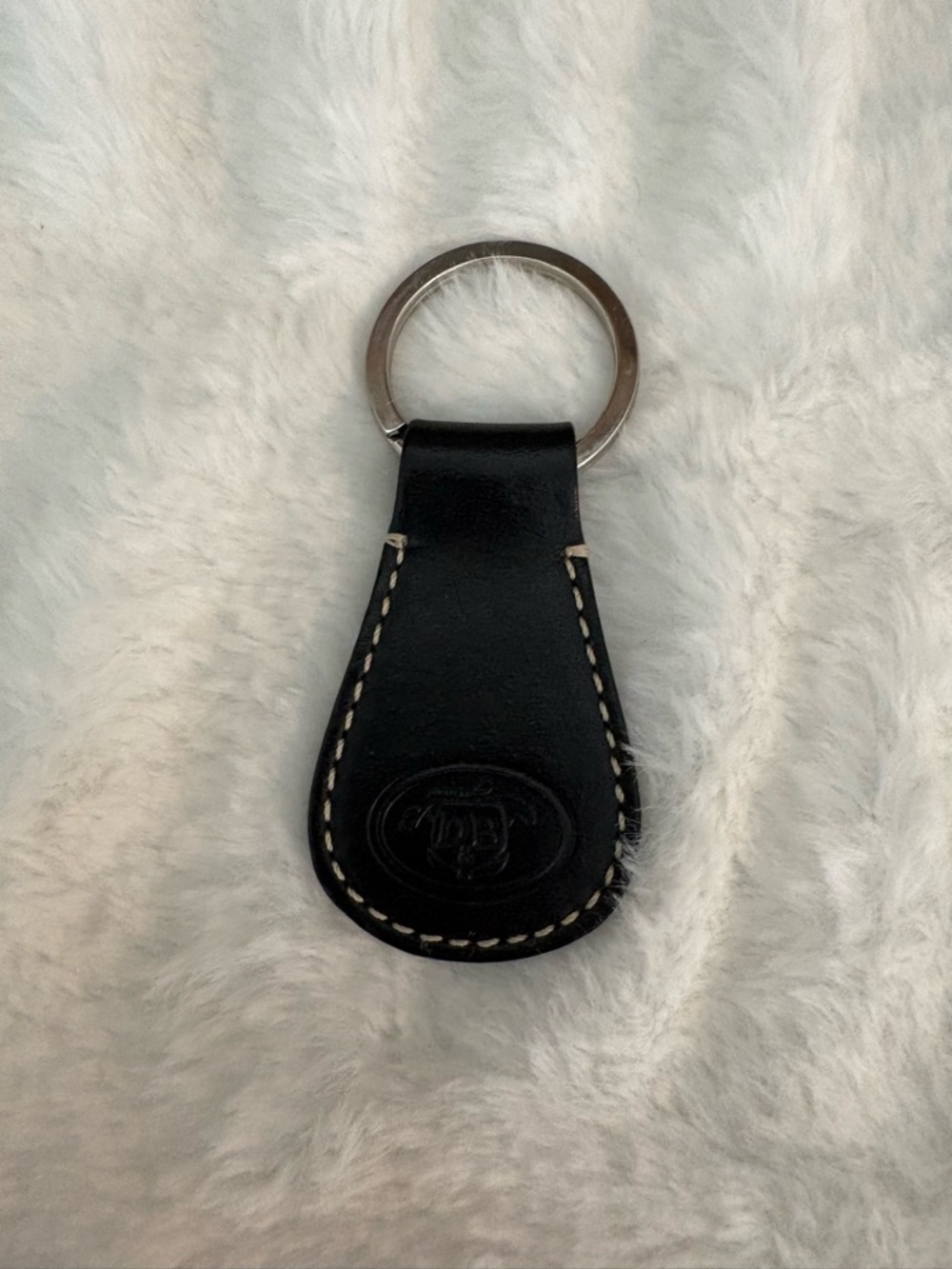 Dooney & Bourke Black Leather Key & Card Holder Keyring